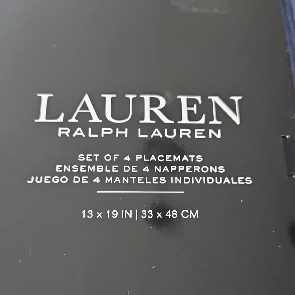 Ralph Lauren Blue Corduroy Set of 4 Placemats - NEW